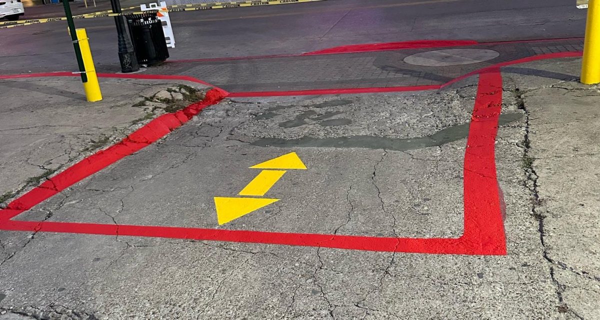 completed parking lot striping by tiger stripes